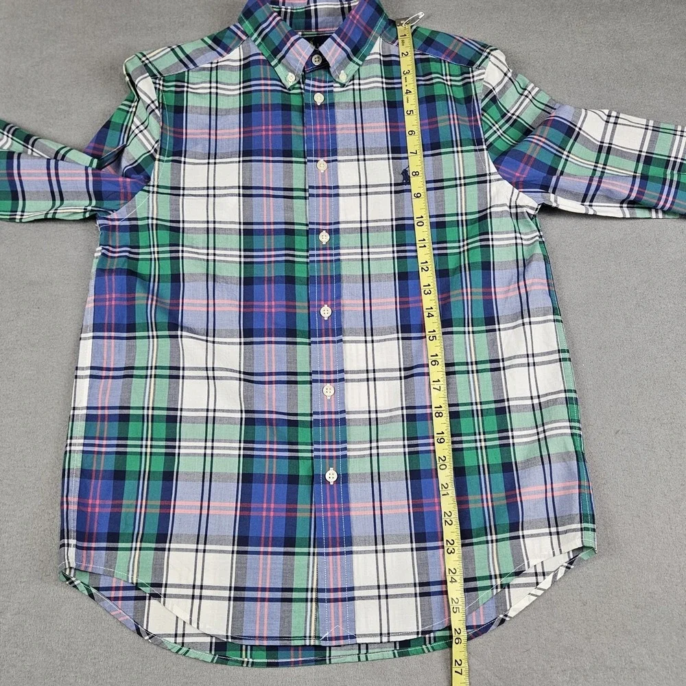Ralph Lauren Dress Shirt Boys Size L 14/16 Long Sleeve Button Down Plaid NEW